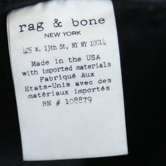 Rag & Bone Flexi Nina Skinny Smooth & Sculpt Denim Black Jeans Size 24 - Picture 7 of 11